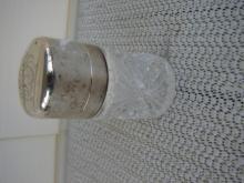 C. 1920 CRYSTAL GLASS MEDICINE BOTTLE/STERLING TOP
