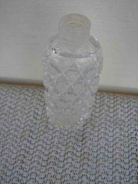 C. 1920 CUT GLASS PERFUMER W/STERLING TOP