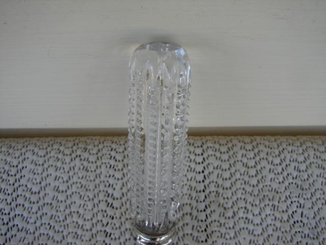 C. 1920 PERFUMER CUT GLASS W/ STERLING TOP