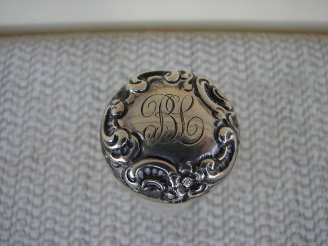 C. 1920 PERFUMER CUT GLASS W/STERLING TOP