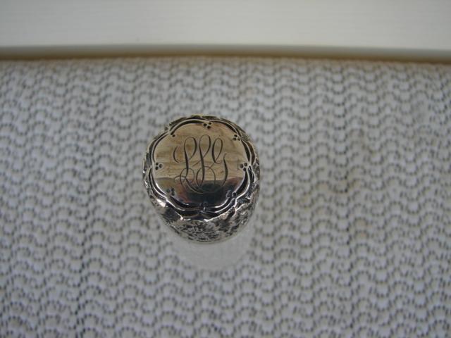 C. 1920 PERFUMER CUT GLASS W/ STERLING TOP