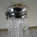 C. 1920 PERFUMER CUT GLASS W/STERLING TOP