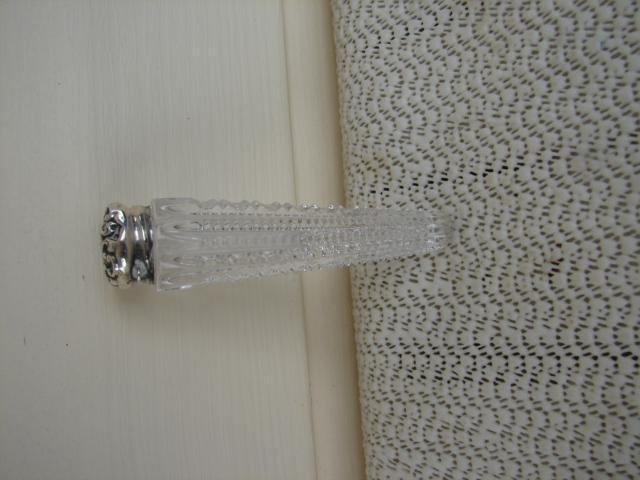 C. 1920 PERFUMER CUT GLASS W/ STERLING TOP