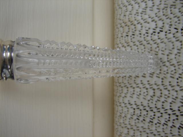 C. 1920 PERFUMER CUT GLASS W/ STERLING TOP