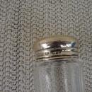 C. 1920 GLASS MEDICINE BOTTLE W/STERLING TOP