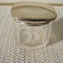 C. 1920 CRYSTAL GLASS DRESSING JAR W/TOP