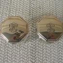 C. 1920 PR. SMALL GLASS DRESSING JARS W/COVERS
