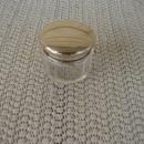 C. 1920 GLASS DRESSING JAR W/STERLING COVER
