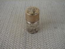 C. 1920 SILVER OVERLAY BOTTLE W/MONOGRAM