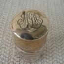 C. 1920 SILVER OVERLAY BOTTLE W/MONOGRAM