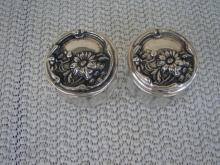 C. 1920 PAIR CRYSTAL GLASS JARS W/TOPS