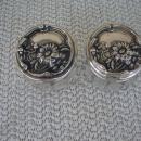 C. 1920 PAIR CRYSTAL GLASS JARS W/TOPS
