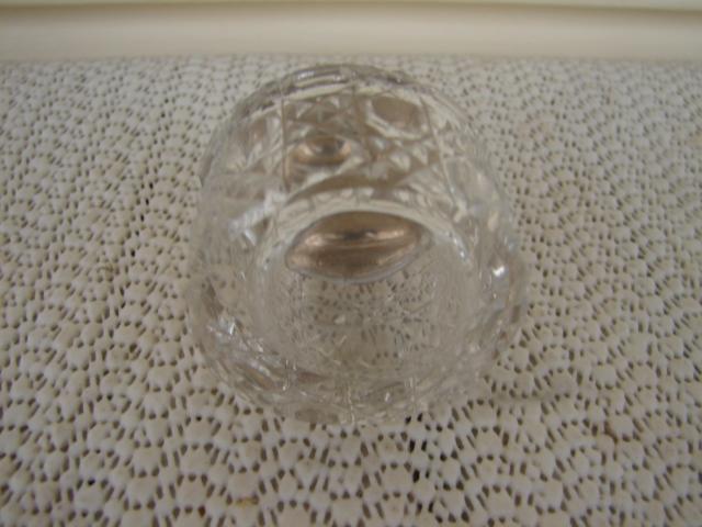 C. 1920 CRYSTAL GLASS JAR W STERLING TOP