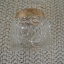 C. 1920 CRYSTAL GLASS JAR W STERLING TOP