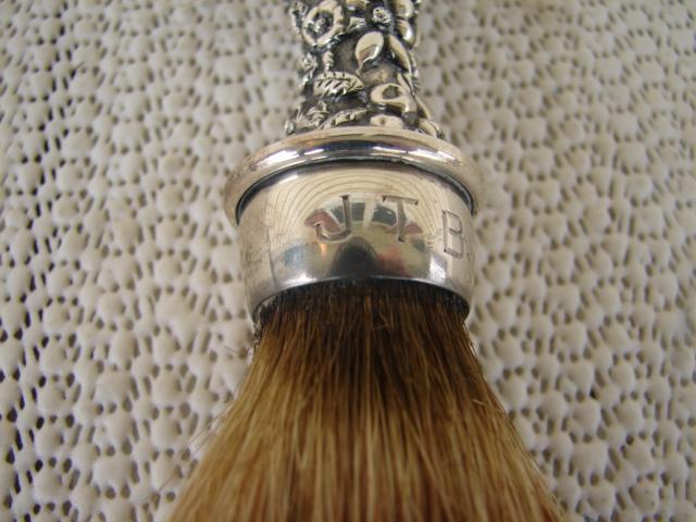 C. 1920 S.KIRK STERLING HANDLE W/SHAVING BRUSH