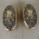 C. 1920 PAIR STERLING REPOUSE BRUSHES
