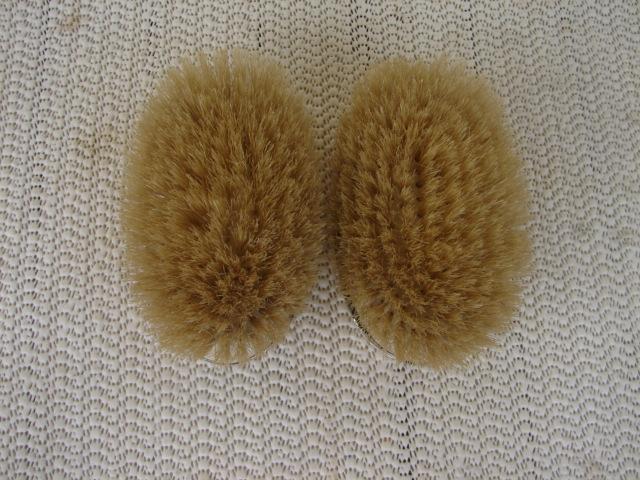 C. 1920 PAIR STERLING REPOUSE BRUSHES