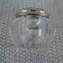 C. 1920 CRYSTAL GLASS JAR W/STERLING COVER