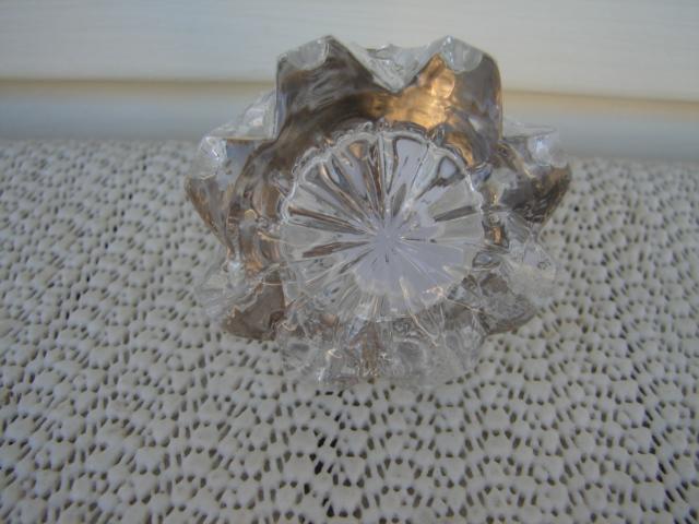 C. 1920 CRYSTAL GLASS JAR W/STERLING COVER