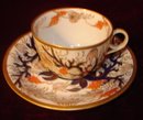 ENGLISH SPODE #977 CUP AND SAUCER W/ARMORIAL