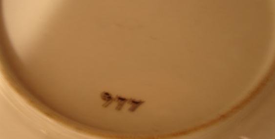 ENGLISH SPODE #977 CUP AND SAUCER W/ARMORIAL