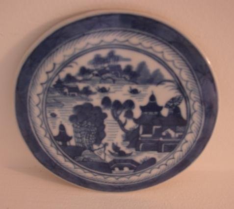 CHINESE EXPORT BLUE AND WHITE BLUE CANTON