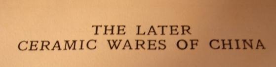 HOBSON,THE LATER CERAMIC WARES OF