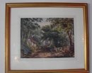 EARLY ENGLISH WATERCOLOR OF A COUNTRY ROAD