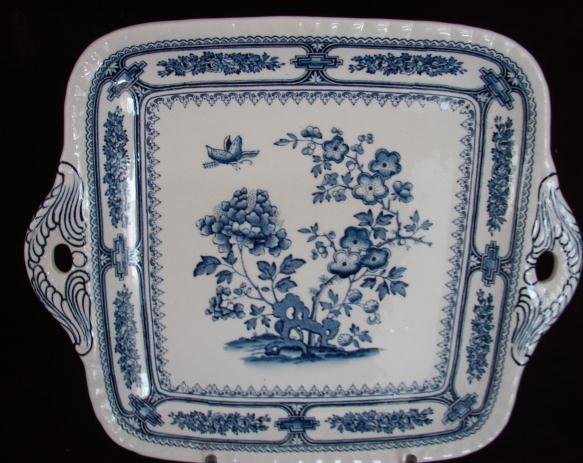C. 1880 ENGLISH SQUARE PLATE WITH HANDLES