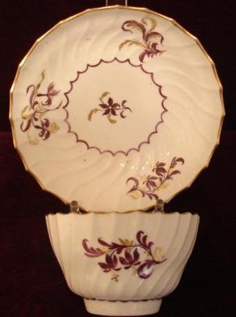 C.1785-1790 FLIGHT WORCESTER TEA BOWL/SAUCER
