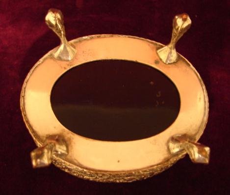 ORNATE SILVER AND COBALT OPEN SALT CELLAR DISH