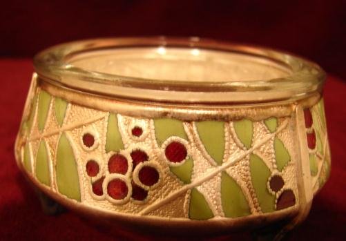 RUSSIAN SILVER & ENAMEL OPEN SALT CELLAT W/