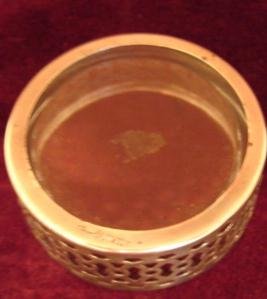 WEBSTER STERLING OPEN SALT W/ CLEAR GLASS LINER