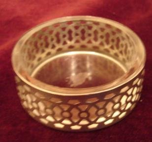 WEBSTER STERLING OPEN SALT W/ CLEAR GLASS LINER