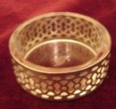 WEBSTER STERLING OPEN SALT W/ CLEAR GLASS LINER