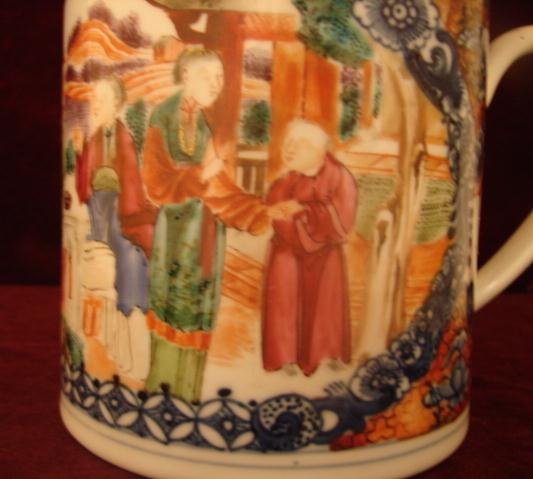 C. 1770 CHINESE EXPORT MANDARIN PALETTE MUG