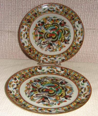 C. 1850 CHINESE EXPORT PAIR 1000 BUTTERFLY PLATES