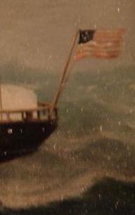 OIL ON CANVAS OF STEAMSHIP BY DAVID TAYLER