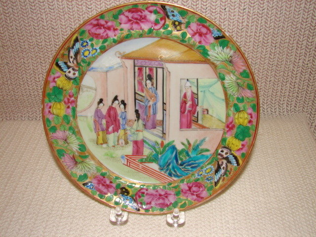 C. 1820 CHINESE EXPORT ROSE MANDARIN PLATE 8