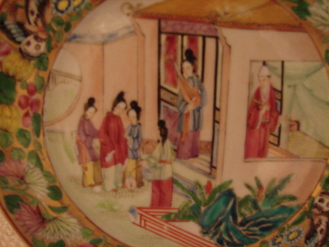 C. 1820 CHINESE EXPORT ROSE MANDARIN PLATE 8