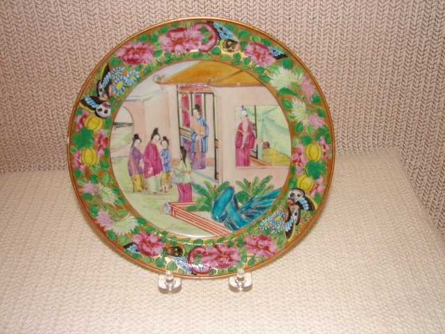 C. 1820 CHINESE EXPORT ROSE MANDARIN PLATE 8