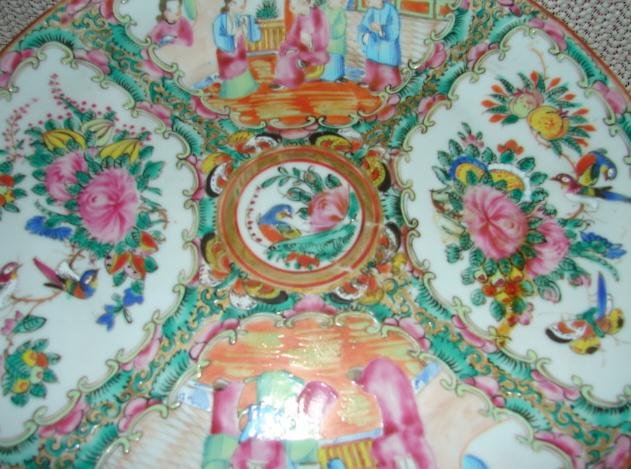 C. 1880 CHINESE EXPORT ROSE MEDALLION TAZZA/CAKE PLATE