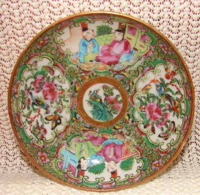 C. 1850 CHINESE EXPORT ROSE MEDALLION DEMITASSE CUP AND SAUCER