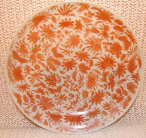 C. 1850 CHINESE EXPORT SACRED BIRD AND BUTTERFLY PLATE