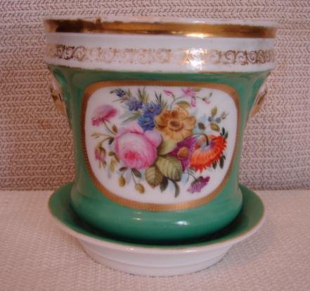C. 1850 PAIR OF FINE ENGLISH CACHE POTS W/UNDERTRAYS