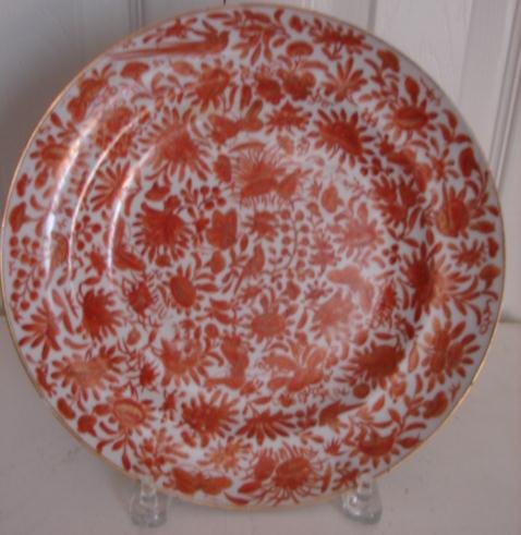C. 1840 CHINESE EXPORT BIRD AND BUTTERFLY SHALLOW SOUP PLATE AND BUTTERFLY