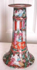 C. 1900 CHINESE EXPORT ROSE MEDALLION CANDLESTICK