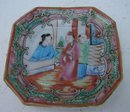 C. 1875 PAIR CHINESE EXPORT ROSE MEDALLION 8-SIDED CONDAMINT DISHES