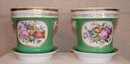 C. 1850 PAIR OF FINE ENGLISH CACHE POTS W/UNDERTRAYS