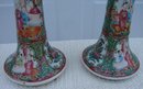 C. 1880 CHINESE EXPORT PAIR ROSE MEDALLION CANDLESTICKS 7